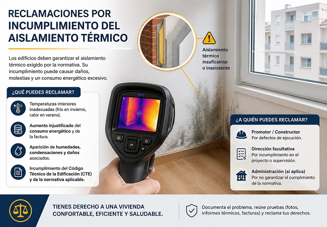 Reclamaciones por incumplimiento del aislamiento térmico